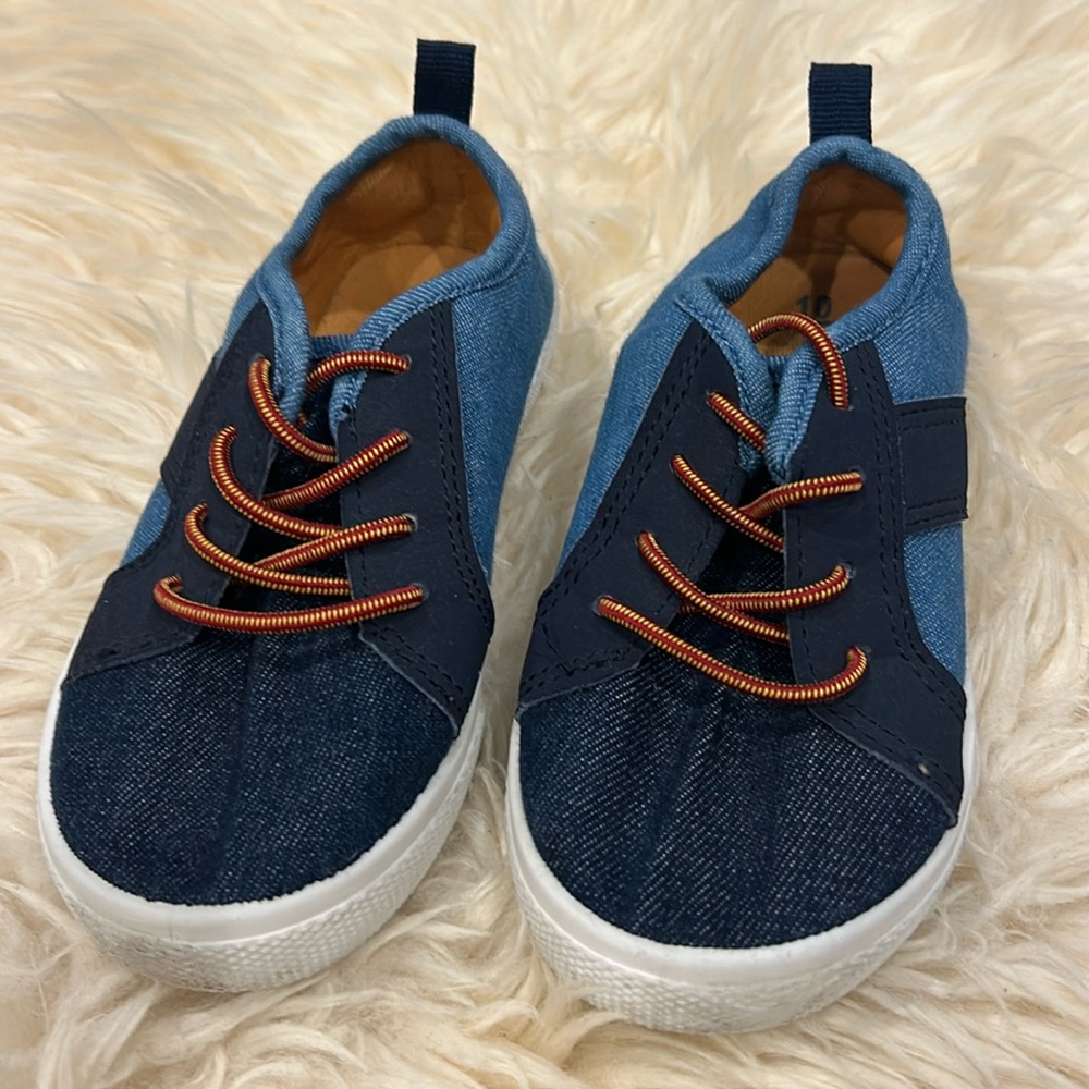 2/$28 Carter’s Blue Slip-On Shoes With Fake Laces Size 10M